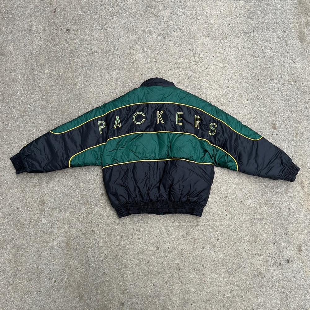 Vintage Green Packer Packers Reversible & Removable Hood Jacket